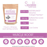 Sparkle Muscle Boost (Mixed Berry) [30-Serves] BODYBALANCE Non-GMO Hydrolyzed Collagen Peptides Protein Powder & Buffered Vitamin C Supplement Drink