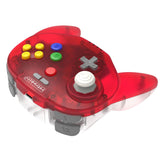 Retro-Bit Tribute 64 2.4 GHz Wireless Controller V2 for Nintendo 64 (N64), Switch Online, PC, MacOS, RetroPie, Raspberry Pi and Other USB Devices (Clear Red)