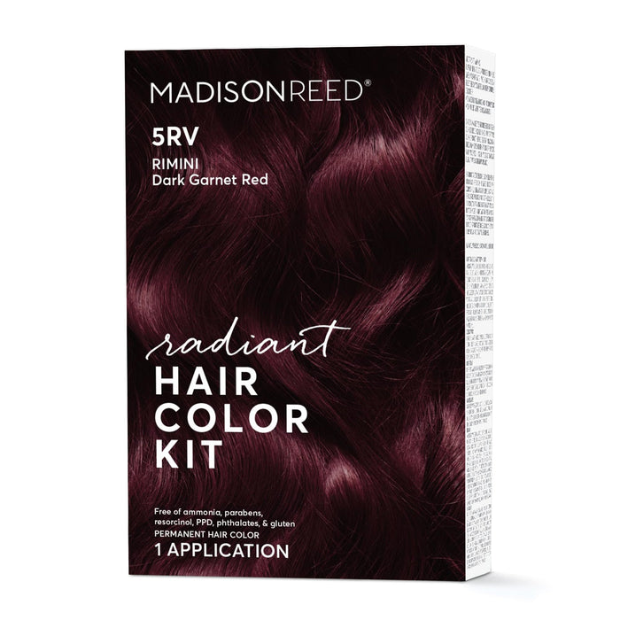 Madison Reed Radiant Hair Color Kit, Dark Garnet Red for 100% Gray Coverage, Ammonia-Free, 5RV Rimini Garnet, Permanent Hair Dye, Pack of 1