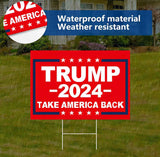 MAGJIUKE Donald Trump 2024 Yard Signs 18 X 12 Inches Double-Sided Printing Take America Back H-Shaped Metal Pipe, Billboard Voting Supports Elections Lawn Garden Open Space Courtyard Community Signs