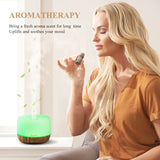 Aromatherapy Essential Oil Diffuser for Room: Air Humidifier Aroma Scent Cool Mist Diffuser Colorful Lights Wood Cute Small Large Waterless Auto Off Ultrasonic Diffusers for Home Bedroom (300ml)