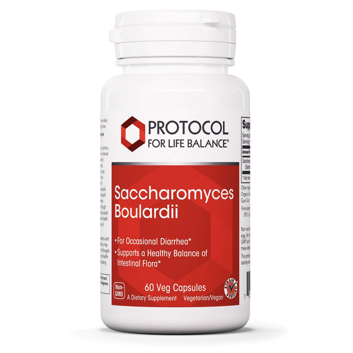 Protocol Saccharomyces Boulardii - 10 Billion CFU - Probiotic Supplement - Supports Gut Health & Digestive Health* - Relieves Occasional Diarrhea* - Halal & Kosher - 60 Veg Caps