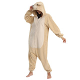 NAITOKE Adult Animal Onesie Halloween Costume Cosplay One-Piece Pajamas Women Man Teens Khaki