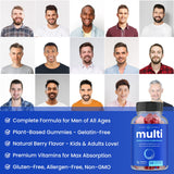 Men's Multivitamin Gummies | Vitamins A, B, C, D, E, Biotin, Folic Acid | Daily Multivitamin for Men | Chewable Men's Gummy Multivitamins | Bone, Brain, Heart, Immune & Energy Supplement (2 Pack)