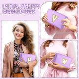 TOPEAST Personalized Birthday Gifts for Women, Preppy Patch Makeup Bag, Chenille Letter Pouch Cosmetic Bag, Travel Organizer, Christmas Gifts for Friends, Cute Stuff For Girls (Purple L)