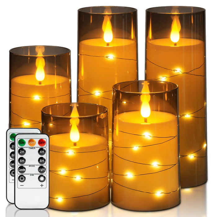Homemory Flickering Flameless Candles, LED Pillar Candles with Remote