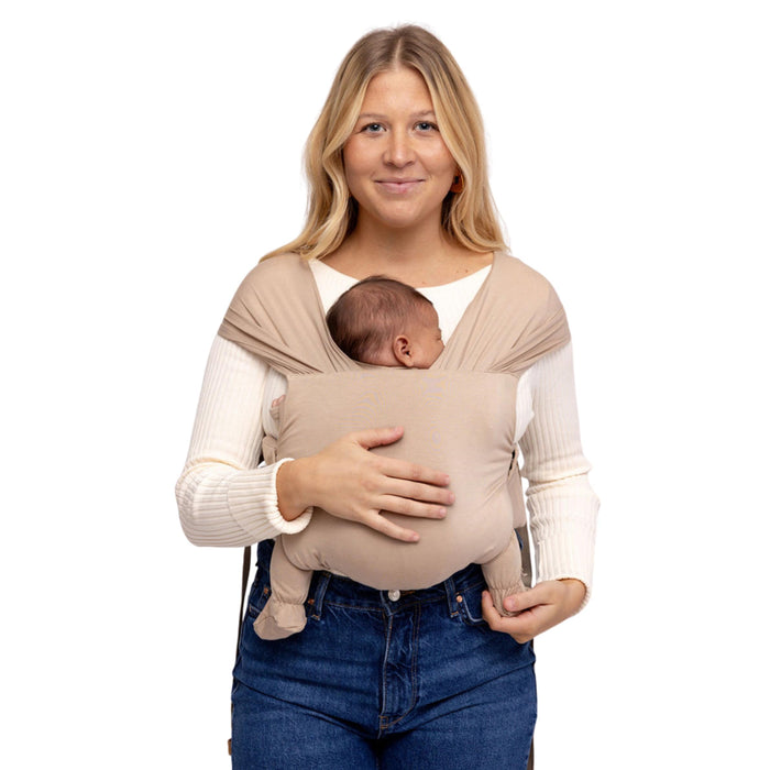 WildBird - Aerial Buckle Wrap - 0-6 Months - Large (L-4XL) Desrt Lark - Newborn Baby Carrier - Front Carry - Soft Fabric, Straps, Head Support, Padded Waist Belt - Baby Essentials - New Mom Gifts