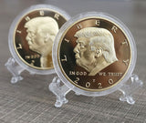 10 Pack 2020 Donald Trump Gold Plated Coins with Stands, President Eagle Seal Commemorative Gift