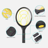 mafiti 2pack Fly Swatter Electric, Battery Powered Fly Killer Mosquito Zapper Bug Zapper Racket for Indoor Outdoor, Black