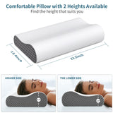 Neck Pillow Cervical Pillow for Pain Relief, Contour Memory Foam Pillows Ergonomic Pillow for Sleeping Bed Pillow Neck Support with Cooling Pillowcase Orthopedic Pillow for Side Back Stomach Sleepers