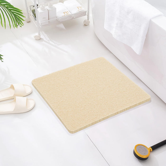 joyhalo Shower Mats for Showers Anti Slip for Elderly, 24'' x 24'' Non Slip Bath Mat for Inside Shower, Bath Tub Mats for Bathroom Non Slip for Shower, PVC Loofah Bathroom Mats, Beige