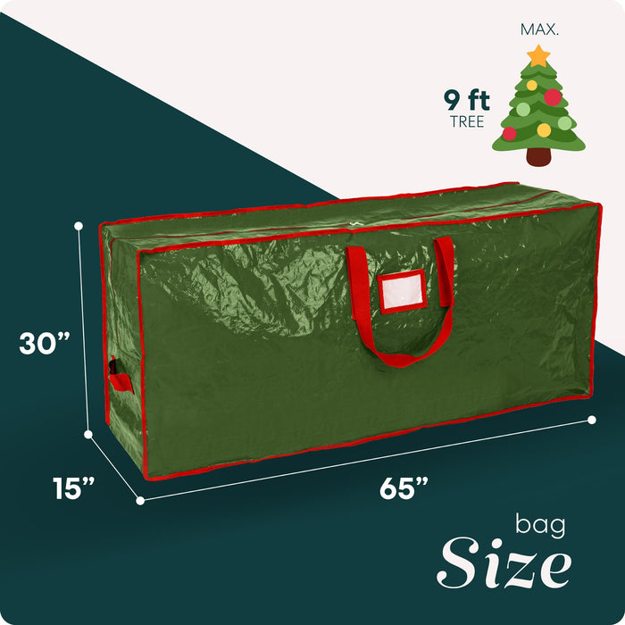 Handy Laundry, Christmas Tree Storage Bag - Stores 9 Foot Artificial Xmas Holiday Tree, Durable Waterproof Material, Zippered Bag, Carry Handles. Protects Against Dust, Insects and Moisture.