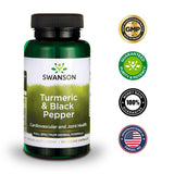 SWANSON Turmeric & Black Pepper total of 120 Veg Caps 2 Bottles