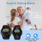 Awaiymi 2 Pack Talking Watch English Talking Watches for The Blind Clear Female Voice Talking Watch for Visually Impaired,Easy to use for Seniors,Blind,Visually Impaired,Best Gift for Seniors