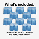 Braun Clean & Renew Refill Cartridges CCR, Replacement Shaver Cleaner Solution for Clean&Charge Cleaning System, Pack of 10