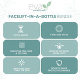 Eva Naturals Facelift in a Bottle - 3-in-1 Anti-Aging Set with Retinol Serum, Vitamin C Serum and Eye Gel - Formulated to Reduce Wrinkles, Fade Dark Spots and Treat Under-Eye Bags - Premium Quality