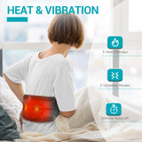Comfytemp Cordless Heating Pad with Massager for Back Pain Relief, Portable Lower Back Massager FSA HSA Eligible, Wearable Heating Pads for Cramps with 3 Heat, Auto-Off,Birthday Gifts for Mom Dad Grey