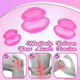 TrelaCo 6 Pieces Cupping Therapy Set Silicone Cupping Therapy, 3 Sizes Cupping Therapy Studio and Household Silicone Cupping Set, Chinese Massage Cups for Cellulite Joint Pain Muscle Pain (Rose Red)