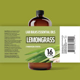 LAB BULKS ESSENTIAL OIL - Lemongrass Oil 16 Ounce Bottle for Diffusers, Home Care, Candles, Aromatherapy (1 Pack)