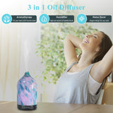 Essential Oil Diffuser Aromatherapy Diffuser - 120ml Glass Ultrasonic Cool Mist Scent Aroma Diffuser, Whisper Quiet with Auto Shut-Off, 4 Timer Setting &7 Colors Night Light for Home (Mountain Stone)