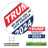 Trump 2024 Yard Sign, Trump Signs for Yard, 12" x 18" inches Double Sided with H-Metal Stake, Trump 2024 Signs for Yard, WNYTSA Yard Sign, Trump Signs, Donald Trump Yard Sign, Trump Lawn Sign