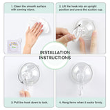 VIS'V Wreath Hanger, Large Clear Heavy Duty Suction Cup Wreath Hooks with Wipes 22 LB Removable Strong Window Glass Door Suction Cup Wreath Holder for Halloween Christmas Wreath Decor - 8 Pcs