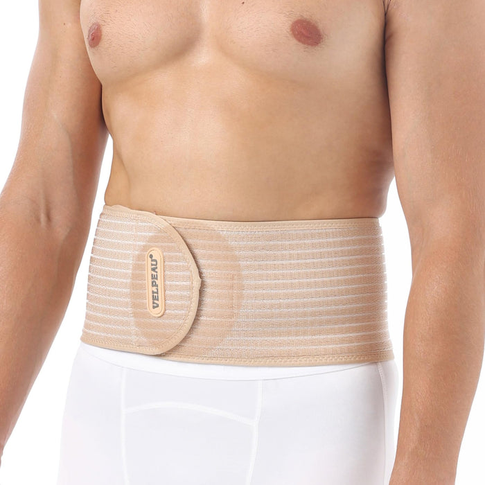 Velpeau Umbilical Hernia Belt /5.5" with Ventilation Holes Compression Pad for Men & Women -Abdominal Binder Post Surgery Recovery Support (Medium)