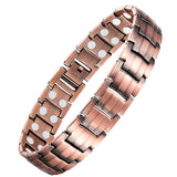 Feraco Men's Copper Magnetic Bracelet Elegant 99.99% Solid Copper Bracelets with Double-Row Strong Magnets, Magnetic Field Therapy Jewelry (Copper)
