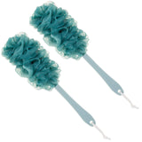 Arswin Back Scrubber for Shower,Loofah Long Handle Bath Body Brush,Soft Nylon Mesh Sponge for Shower,Loofah On a Stick for Men Women,Exfoliating Scrub Cleaning Luffa for Elderly(2-Pack,Blue)