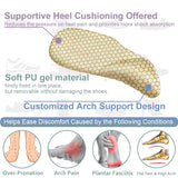 Dr.Foot Arch Support Shoe Inserts for Plantar Fasciitis Relief, Self-Adhesive Arch Pads Heel Cushion for Flats, Heel Pain, Gel Arch Insoles for Men and Women 2 Pairs (Apricot, Large)