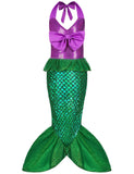 Oumbivil Mermaid Princess Dress Ariel Costume for Grils Cosplay Birthday Party Halloween Costumes with Wig, Headband, Necklace, Gloves OU032L