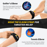 CAMBIVO Elbow Brace Set, 2Pcs Elbow Sleeves & 1Pcs Tennis Elbow Brace for Women and Men, Adjustable Elbow Strap for Tennis & Golfer's Elbow, Pain Relief, Arthritis, Workout, Weightlifting, Daily Use