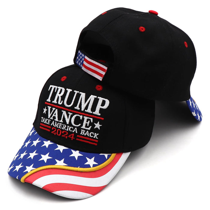 Trump 2024 Hat 45-47 MAGA Hat Make America Great Again Donald Trump Slogan with USA Flag Embroidery Adjustable Baseball Cap