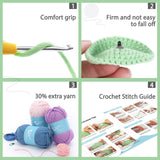 Crochet Kit for Beginners: Frog Crochet Kit for Adults, Learn to Crochet, Include Easy to Use Yarn, Step-by-Step Video, Patterns, Cute Animal Design, Thanksgiving Christmas Birthday Gift