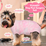 FUAMEY Recovery Suit for Dogs After Surgery,Soft Breathable Dog Bodysuit E-Collar & Cone Alternative Surgical Suit,Male Female Dog Neuter Spay Suits Anti Licking Wounds Onesie Pink Tie Dye S