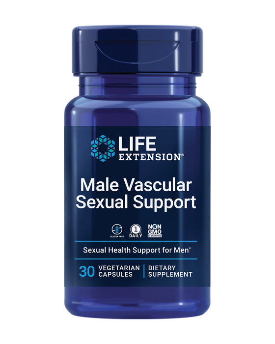 Life Extension Male Vascular Sexual Health Support -Hormone-Free Black Ginger Extract Supplement for Men – One Daily, Gluten-Free, Vegetarian, Non-GMO - 30 Capsules