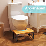 Bamboo Toilet Stool Iron 7''&8''&9'' Adjustable Heights Foldable Iron Toilet Assistance Poop Steps with Non-Slip Layer for Adults Children Pregnant Women Old Bathroom New Upgrade