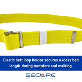 Secure Transfer and Walking Gait Belt for Seniors 60 Inch with Metal Buckle and Loop, Yellow - Medical Gate Standing Assist Aid for Elderly Patients, Physical Therapy, Nurse, Caregiver, Therapist