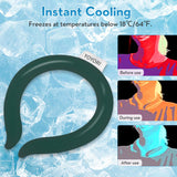 Neck Cooling Tube,Neck Cooling Wraps,Reusable Ice Neck Ring Wearable Body Cooling Products for Summer Heat (Dark Green)