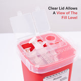 Alcedo Sharps Container for Home Use and Professional 1 Quart (3-Pack) | Biohazard Needle and Syringe Disposal | Small Portable Container for Travel