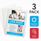 IMPRESA White Liposuction Foam Pads - 3 Pack - Aftercare for Liposuction, Tummy Tuck Surgery, and C-Sections - Great to Use with Post Surgery Compression Garments or Medical Corset (8 x 11 x 0.5 in)