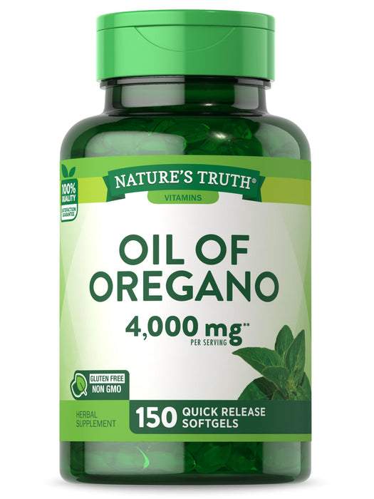 Nature's Truth Oil of Oregano Softgel Capsules | 4000 mg | 150 Count | Non-GMO & Gluten Free Herbal Supplement