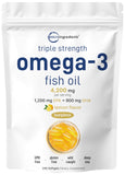 Triple Strength Omega-3 Fish Oil – 240 Softgels – Lemon Flavor