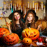 NURADA Floating Candles for Halloween Decorations - LED Hanging Flameless Taper Candles with Magic Wand Remote Timer Flickering Battery Operated for Christmas Window Decor - White 24 Pack