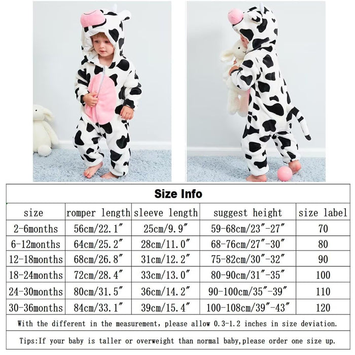 Baby Cow Costumes Unisex Toddler Outfit Halloween Dress Up Romper 6-12 Months