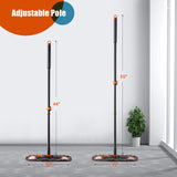 CLEANHOME Mops for Floor Cleaning with 3 Different Washable Mop Pads and Extendable 55” Long Handle, Multifunction Dust Mop for Hardwood,Marble,Tile Floor Mopping,Orange