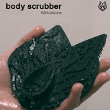 Black Wolf Body Scrubber - 100% Silicone Bristles for a Hygienic Deep Clean Experience - Easy to Clean Excess Soap and Body Wash Off