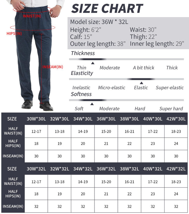 LETAOTAO Mens Elastic Waist Jeans Pants for Seniors Adaptive Mens Pants for Elderly with Zipper Fly (Black Denim,42W x 32L)