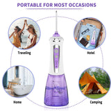 Cordless Water Dental Flosser for Teeth,Leominor 5 Modes Portable Oral Irrigator,with Travel Bag and 7 Jet Tips, IPX7 Waterproof Rechargeable for Home&Travel