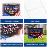 Probsin Trump 2024 Yard Sign with Metal H Stakes Double Sided 12" x 17" Trump Take America Back Black Signs Voted for Trump Outdoor Decorations for Indoor Outdoor Lawn, Garden, Window, Party Supplies